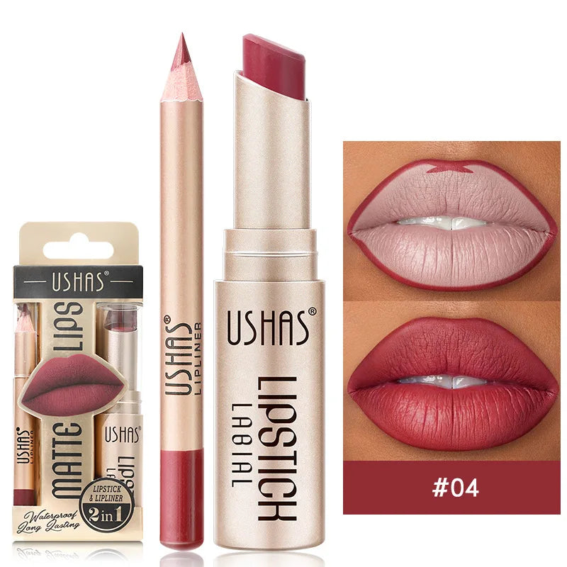 USHAS Perfect Pout Kit - Lipstick & Lip Liner Duo