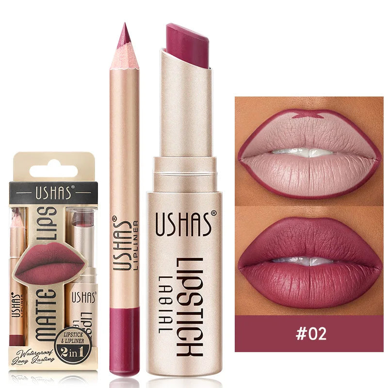USHAS Perfect Pout Kit - Lipstick & Lip Liner Duo