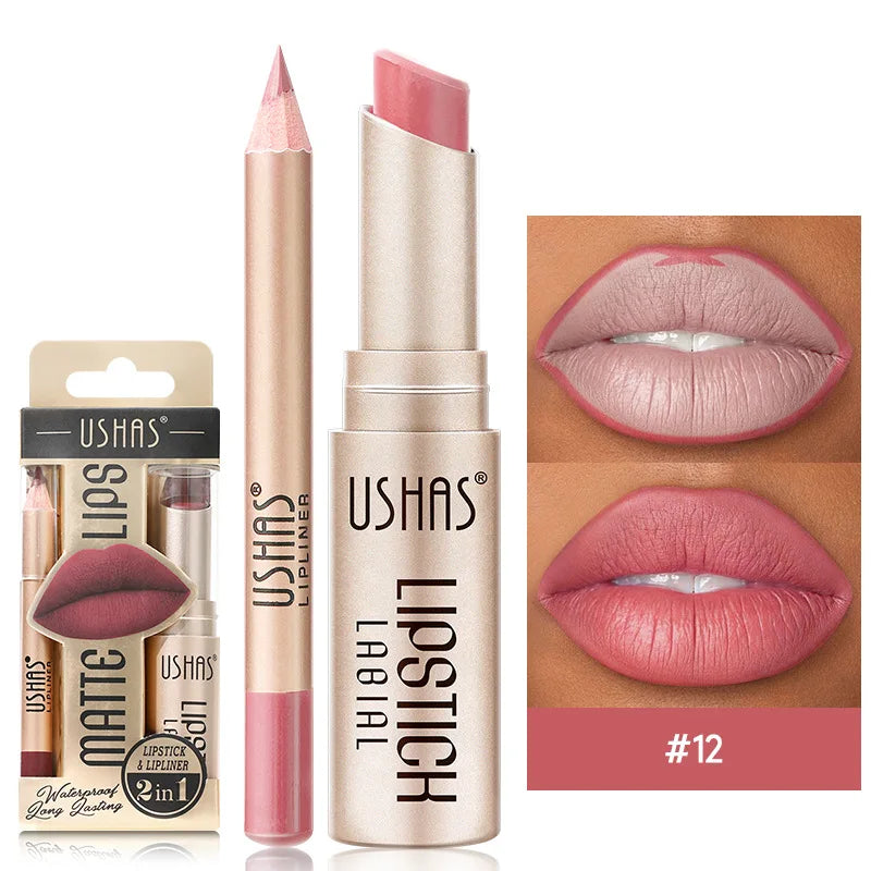 USHAS Perfect Pout Kit - Lipstick & Lip Liner Duo