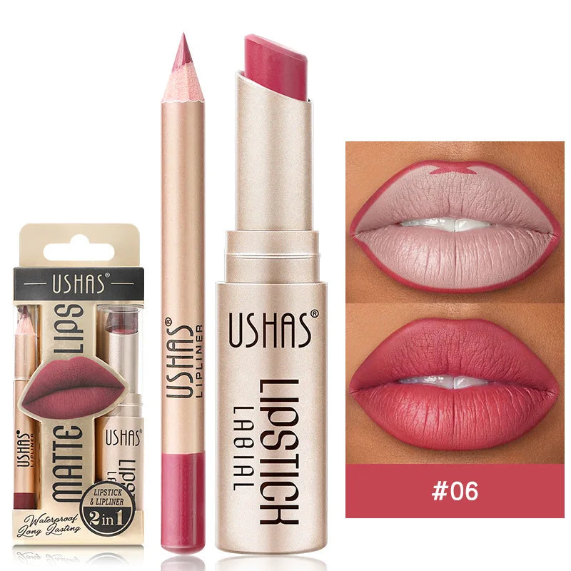 USHAS Perfect Pout Kit - Lipstick & Lip Liner Duo