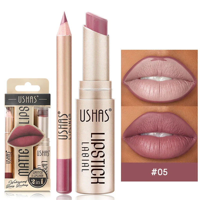 USHAS Perfect Pout Kit - Lipstick & Lip Liner Duo