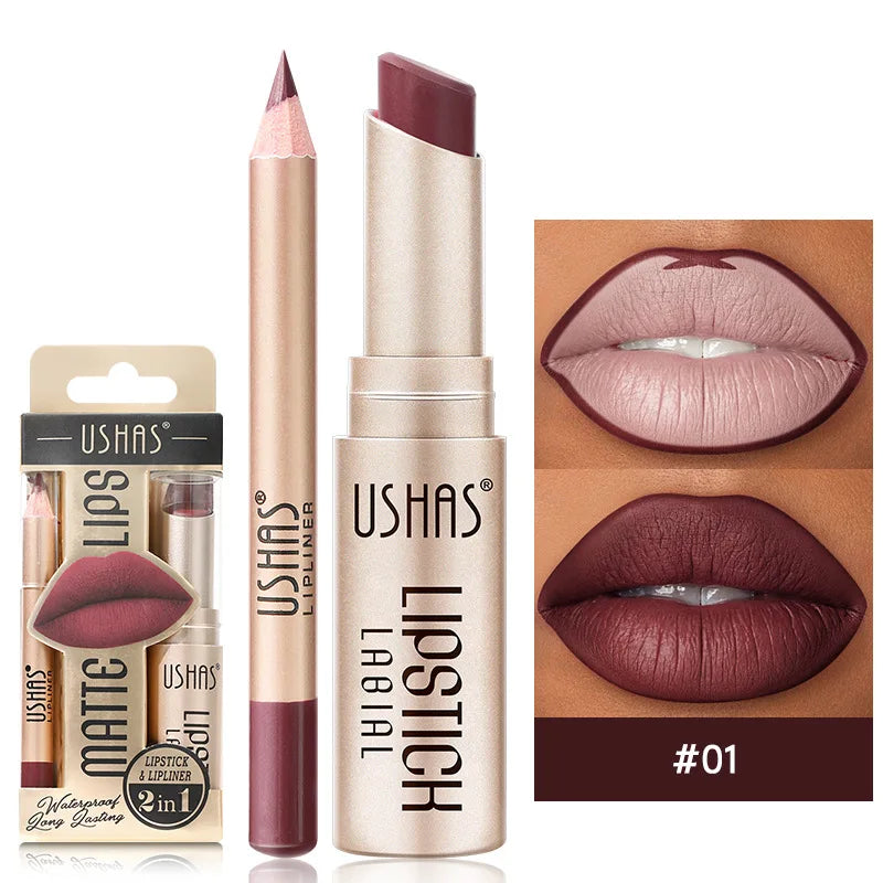 USHAS Perfect Pout Kit - Lipstick & Lip Liner Duo