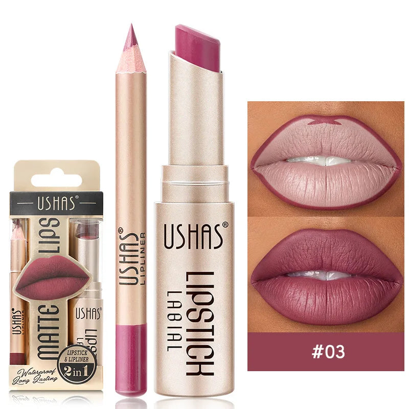 USHAS Perfect Pout Kit - Lipstick & Lip Liner Duo